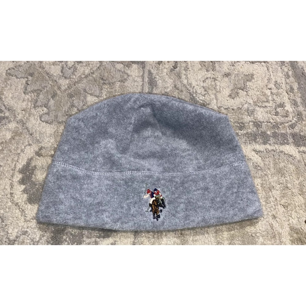 U.S. POLO ASSOCIATION Fleece BEANIE Knit Skull Hat Cap Gray‎ Mens